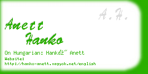 anett hanko business card